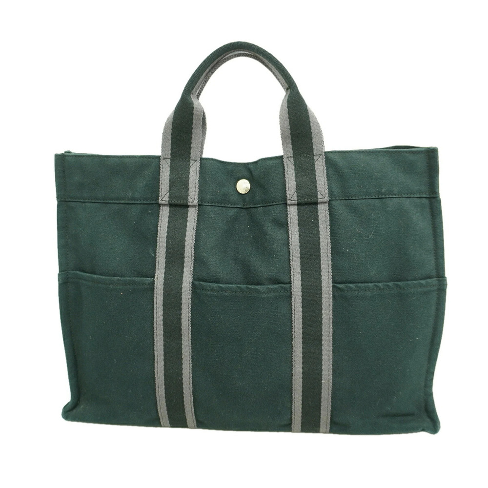 Hermes Fourre-Tout MM Canvas Tote Bag, Black, Men's & Women's